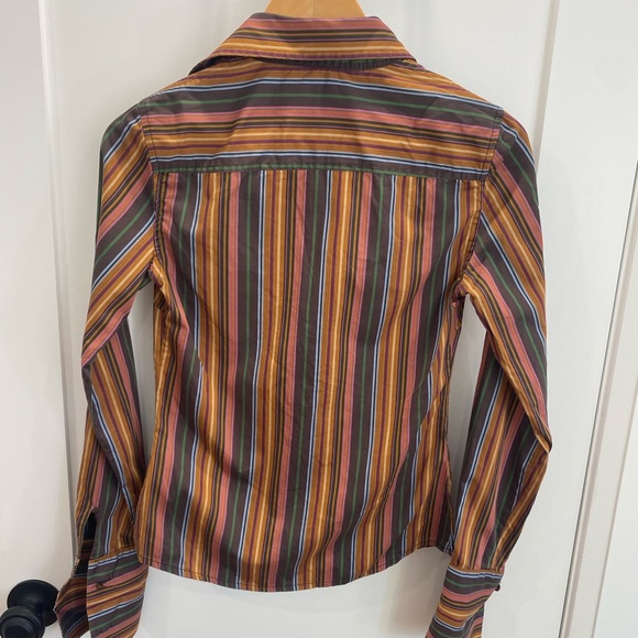 3/$12 Zara Striped halfway button up blouse - Picture 4 of 4